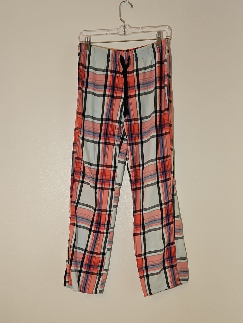Victoria's Secret Coral and White Plaid Pajama Pants